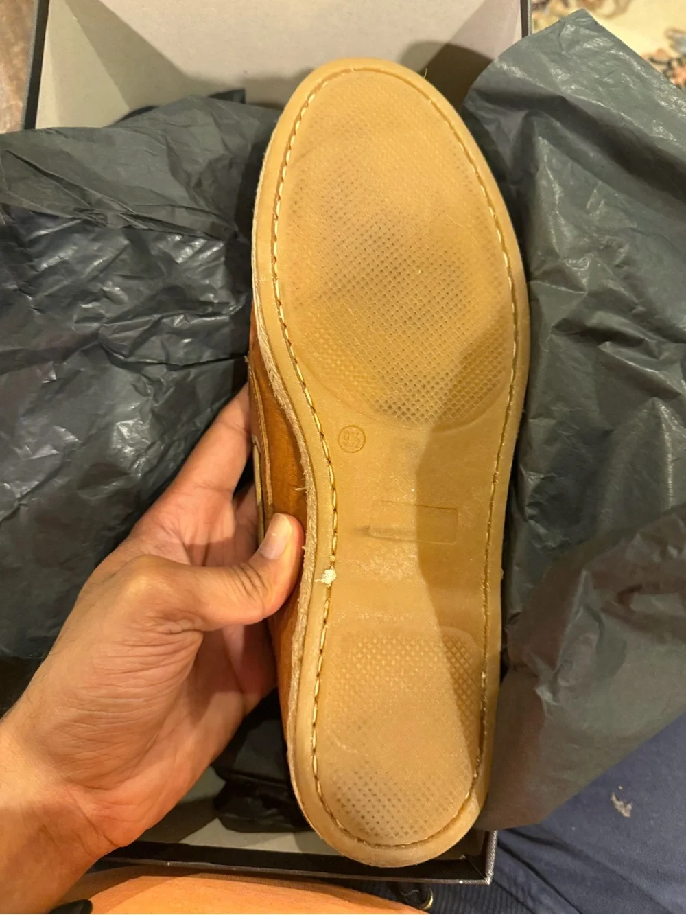Bloomingdale's Cognac Leather Boat Shoes with Rope Trim